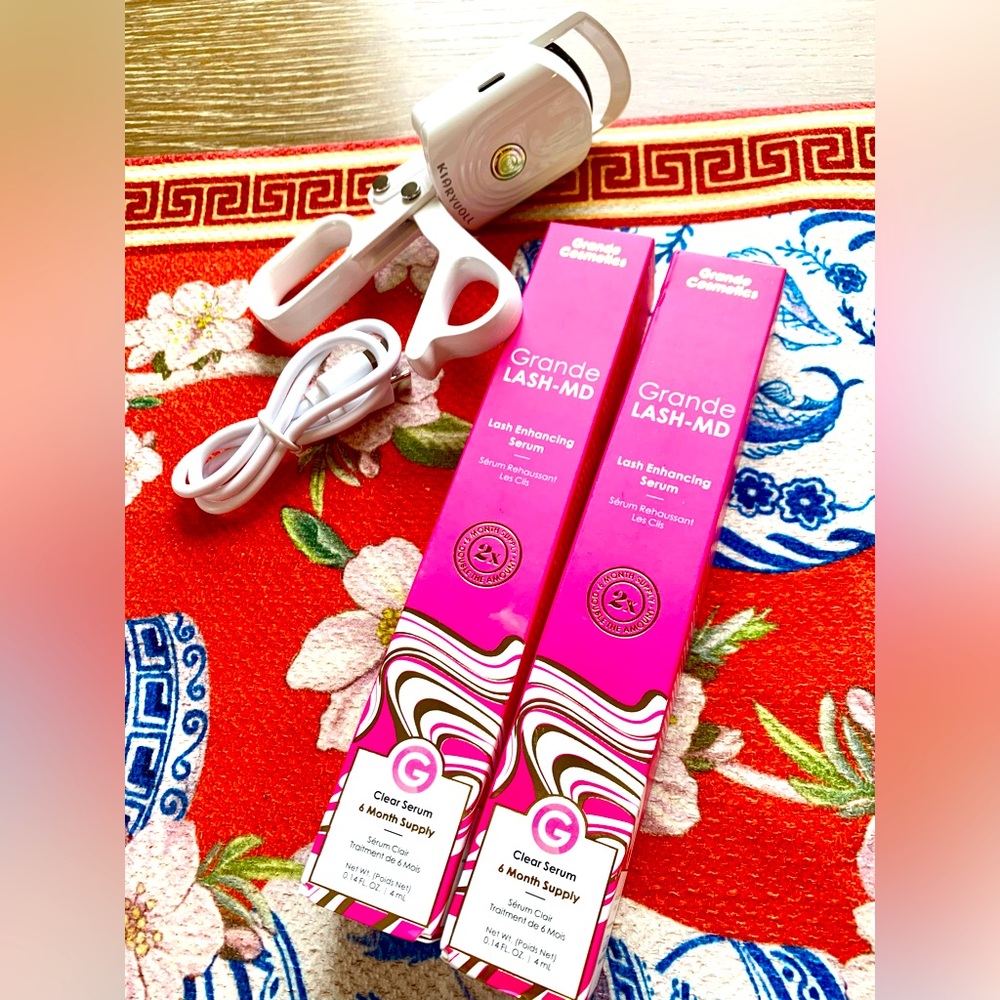 2 Grande Lash Serum (Full Size-6 month supply) + Heated Lash Curler